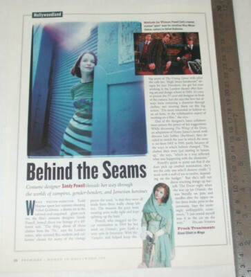 Sandy Powell original ONE magazine clipping page PHOTO article