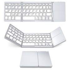 MOJO-HOME Bluetooth Wireless Folding Keyboard with Touchpad SILVER