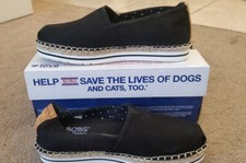 BOBS by Skechers Women's Breeze Slip-On Espadrille Flats 32719 Black Size 6