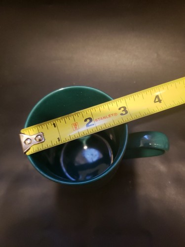 Fitz & Floyd CARREAUX Porcelain Green & Gold Coffee Cup Mug #444 3 3/4" Tall - Picture 3 of 5
