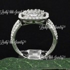 14k Solid White Gold ladies Natural Diamond Ring Cluster 1.20 ct Baguette — photo 6