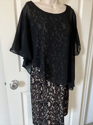 MSK Sheer Chiffon Overlay Shaw Lace Dress Black&Nude Wedding Party Cocktail Sz 8 | eBay MSK Sheer Chiffon Overlay Shaw Lace Dress Black&Nude Wedding Party Cocktail Sz 8 | eBay