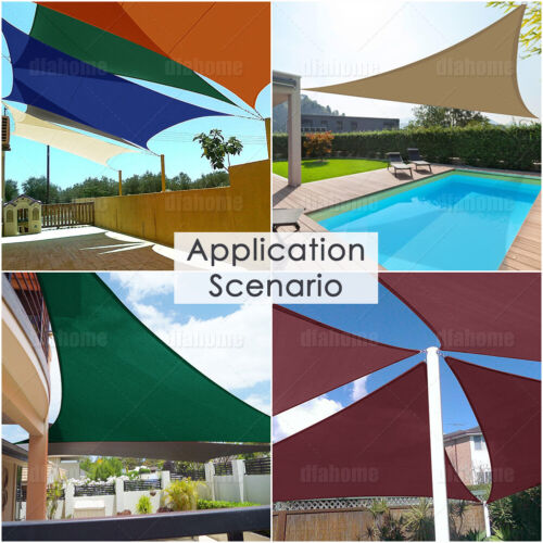 Waterproof Shade Sail Patio Awning Outdoor Garden Pool Sun Canopy Shelter Cover - Picture 5 of 606