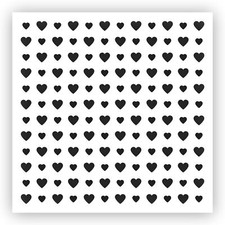 Heart Background 5 Stencil - Choose a Size - Laser-Cut Reusable Plastic