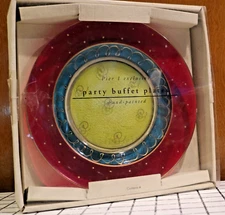 Pier 1 Exclusive Party Buffet box of 4 hand-painted plates in orig packaging