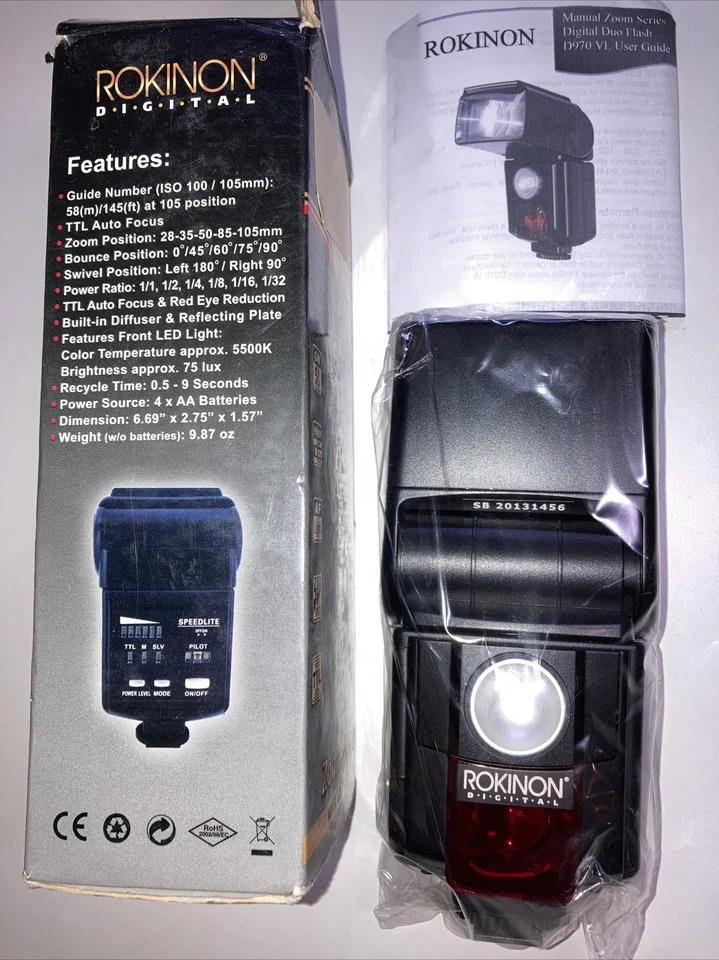 Rokinon D970VL Zoom Flash LED Light TTL Auto Focus New Open Box Sealed Unit - Image 2 of 4
