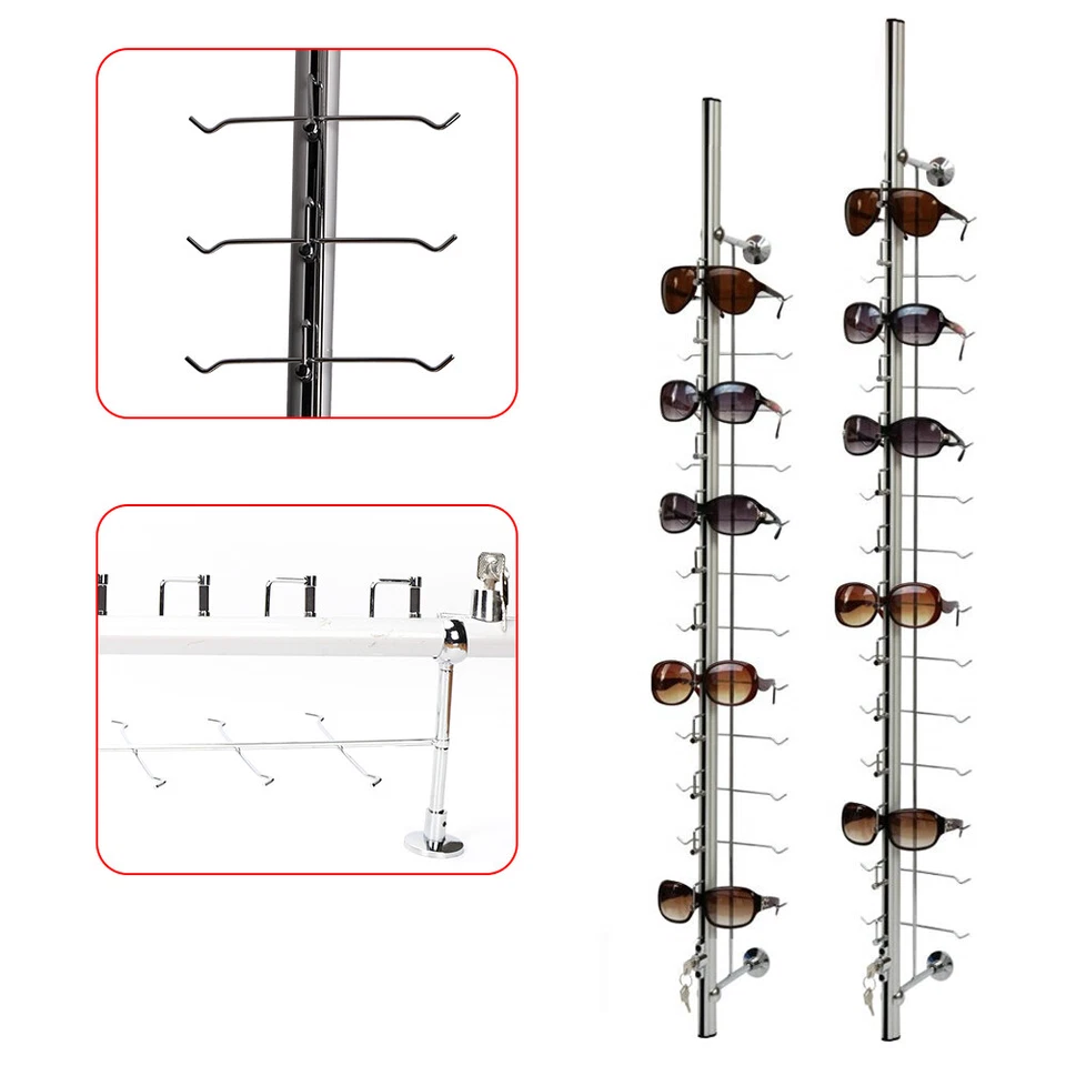 10PCS Optical Frames Display Rod With Lock Sunglasses Eyeglasses Storage Stand - Image 4 of 4