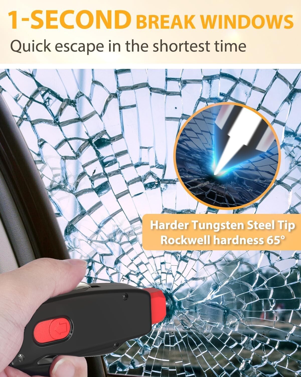 4 IN 1 Car Safety Tools Kit Set Car Glass Breaker with Seatbelt Cutter