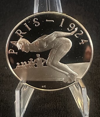 1924 Paris History of The Olympic Games Bronze Coin US Franklin Mint