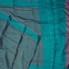 Namaste Vintage Purple Saree 100% Pure Silk Floral Printed Sari 5YD Craft Fabric