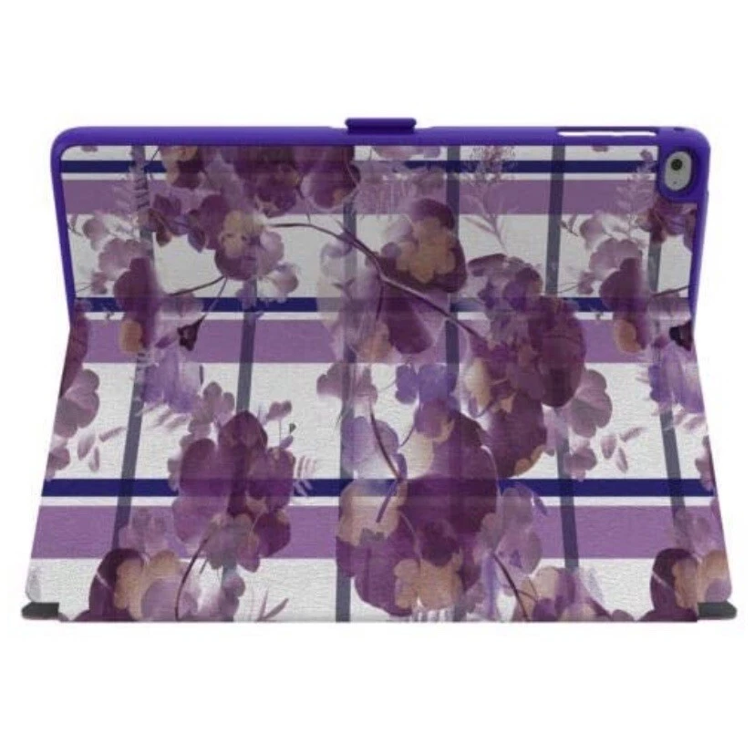 Speck StyleFolio Tablet Case All iPad Air & Air 2 Pro Floral Plaid Purple New - Image 2 of 4