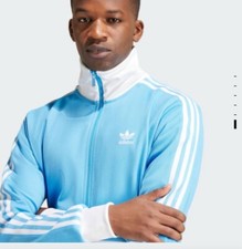 Sz L Adidas Adicolor Classics Beckenbauer Semi Blue Burst Retro Track Jacket