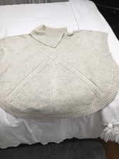 Lane Bryant 18/20 Pullover Knit Sweater Poncho Cowl Neck Beige