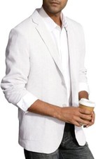 Mens Linen Sport Coat Slim Fit Lightweight Casual Blazer for Wedding Business