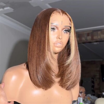 100% Human Hair Layered Pre Cut BOB Wigs for Fashion Women  display picture 2