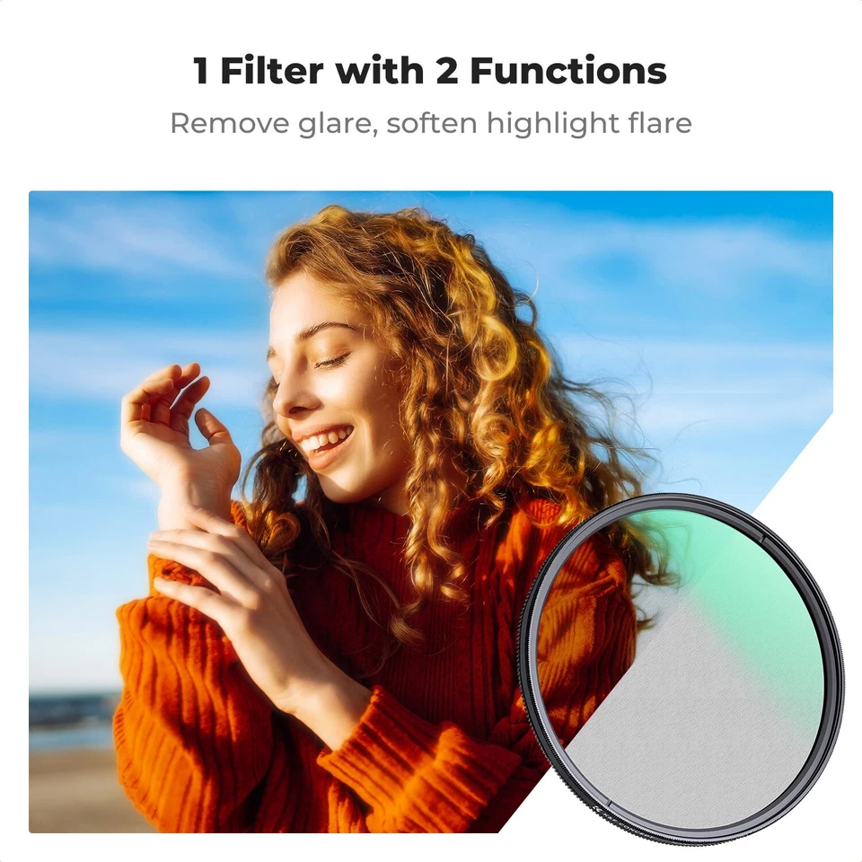 K&F Concept NANO-C Black Mist Diffusion 1/4&CPL  2 in 1 Filter 37mm/67mm/82mm - Image 4 of 4