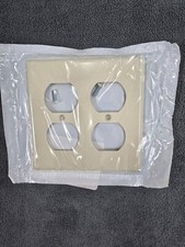Leviton Light Almond 2-Gang Outlet Cover Duplex Receptacle Wallplate 78016-T