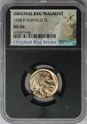 1938-D 5c Buffalo Nickel - NGC MS 66 Original Bag Fragment Label Series