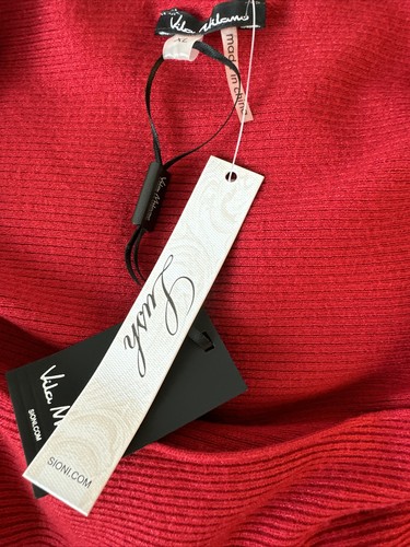 Nuevo Suéter Vila Milano C’mas/V’tine Manga Ala de Murciélago Joyas Talla XL Rojo Carmesí - Imagen 4 de 8