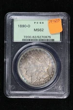 1890-O Morgan Dollar Toned PCGS MS 62 40M4