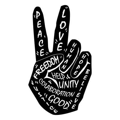 POPART Peace Sign Hand Sticker Decal