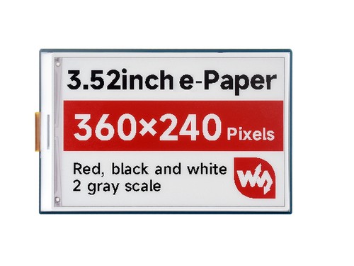 Waveshare 3.52inch E-Paper Display (B) E-Ink Display 360x240 for Raspberry Pi - 第 2/20 張圖片