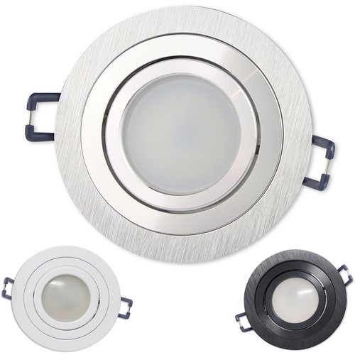 10x LED Einbaustrahler Set rund 5-7W 12V MR16 Einbau-Spot Strahler 75-85mm - Bild 1 von 22