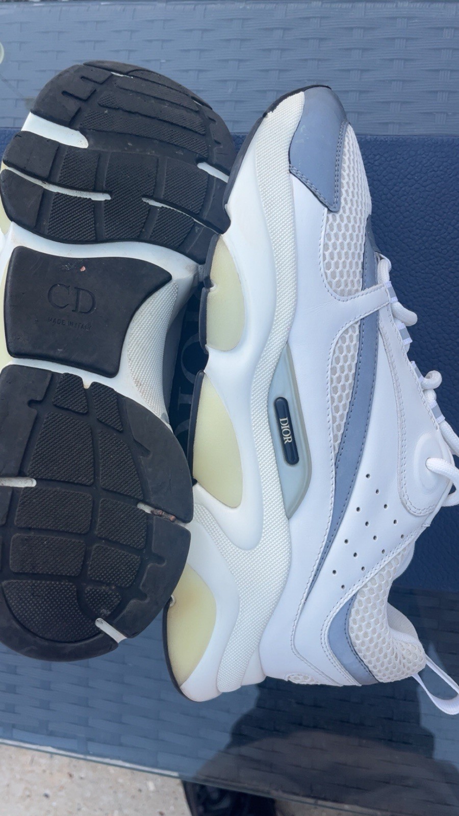 Triple White Dior Men's B22 Sneakers Size 10.5 UK image 6
