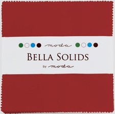 Moda Bella Solids RED Charm Pack 100 Cotton 5" Precut Squares 42 pcs