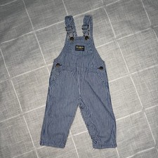 OshKosh B'Gosh 18 Month Conductor Stripes Vintage 90s Overalls made in USA