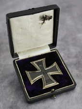 WW1 Imperial German army iron cross 1st class badge pin boxed medal WW2 stickpin