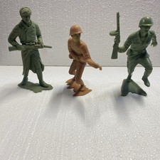 Lot Of 3 Vintage 1963 Louis Marx 6" Russian, American, Japanese soldiers.