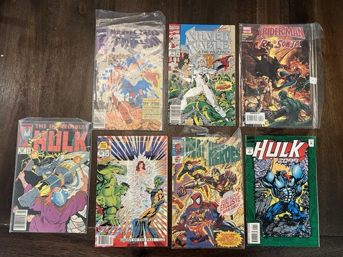 Lotto di 11 fumetti Marvel Hulk, Spider-Man X-Force sigillati con carte - Foto 1 di 4
