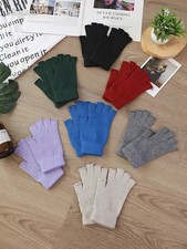 Sale Wool Mitt Exposed Fingertip Women's Gloves Winter Autumn Work Gloves Knitte