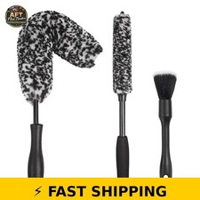 NIKCOSMK 3PCS Wheel Brush Kit - Durable Car Detailing Brushes