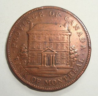 '1842' BANK OF MONTREAL CANADA ONE PENNY TOKEN COIN