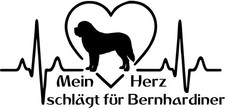 BERNHARDINER Autoaufkleber sticker AUFKLEBER Schriftzug Herzlinie Mein Herz…