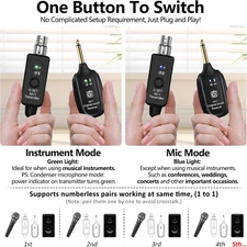 Wireless Microphone Transmitter Receiver 2.4Ghz XLR Microphone Wireless System
