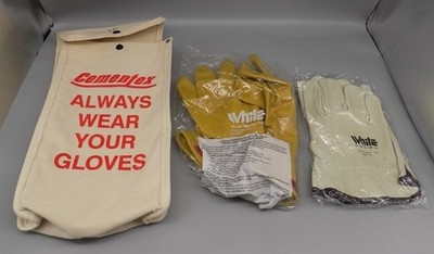 New Sz 10 Cementex Class 0 Safety Glove Kit 5kv AC 20kv DC Pouch Rubber Leather