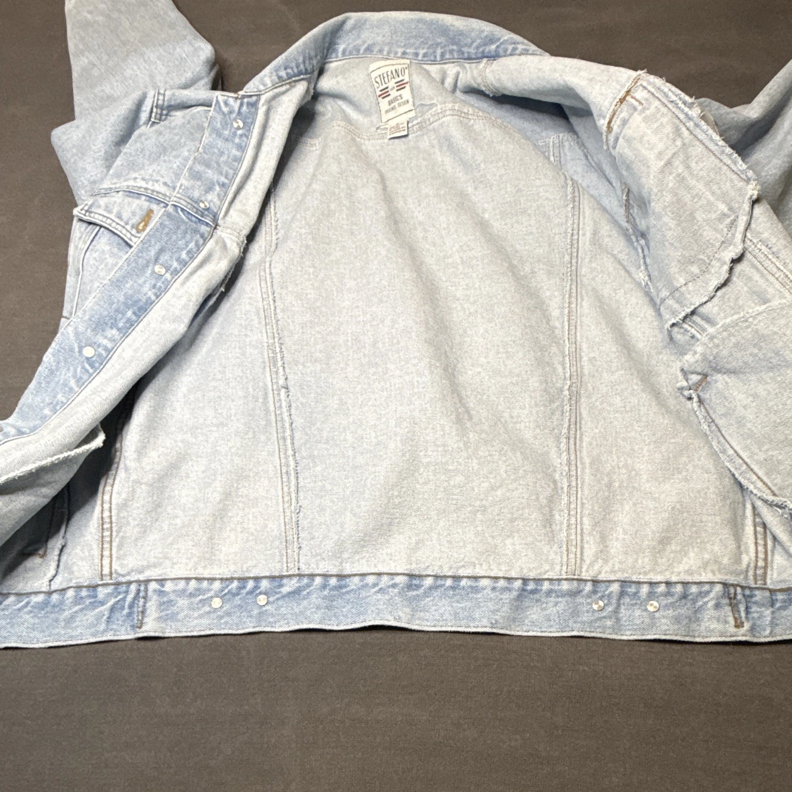 Vintage 90s Stefano Man Basic Original Design Denim Jacket Medium Light Wash Tru image 3