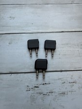 Airline Headphone Adapter Dual Prong 3.5mm Jack Plug Lot of 3 Travel Audio