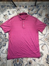 Johnnie-O Golf Polo Shirt Mens Large Pink Striped Short Sleeve Performance