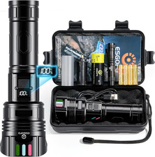 Super Bright Flashlight 100000 High Lumens Rechargeable,Powerful Long Distance 3