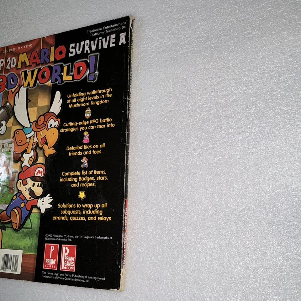 Paper Mario Prima's Official Strategy Guide Acceptable Used Rare Variant N64 - Image 3 of 4