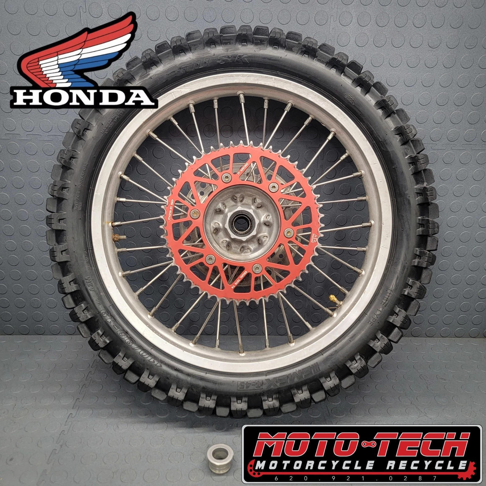 2002 02 Honda CR250R CR125R OEM  19" Rear Wheel Rim Hub Tire CR250 crf250r 339