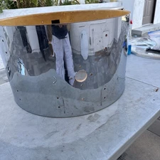 Vintage 24" X 14" Ludwig Chrome over Wood Kick Drum Shell ONLY 1970s 1976