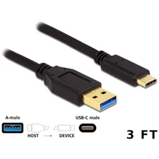 OEM USB 3.0 to Type-C Fast Data Charging Cable 3FT Black for Baseus 65W GaN/Powe