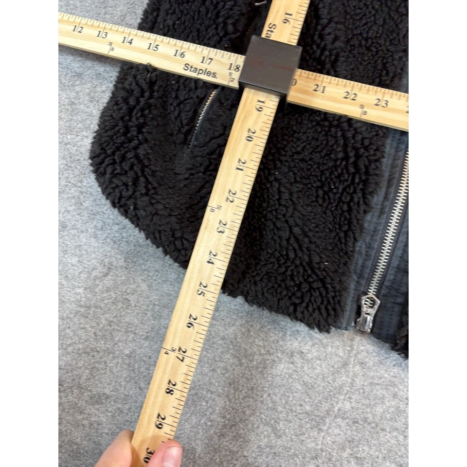 Chaleco Madewell Sherpa polar cremallera completa para mujer grande negro acogedor exterior en capas Foto 2 de 4