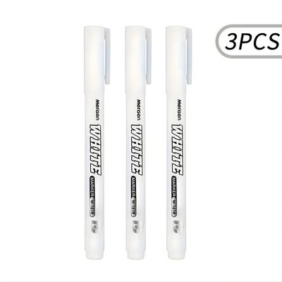 3 pcs White Waterproof Permanent Paint Marker Pens for Metal Wood Fabric