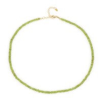 Schicke Halskette Aus Vergoldetem Silber Mit Peridot